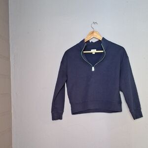 J. Crew Navy Half-Zip Sweater